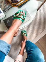 Palm Big Chain Green Sandals