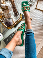 Palm Big Chain Green Sandals