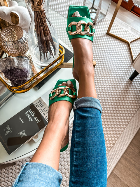 Palm Big Chain Green Sandals