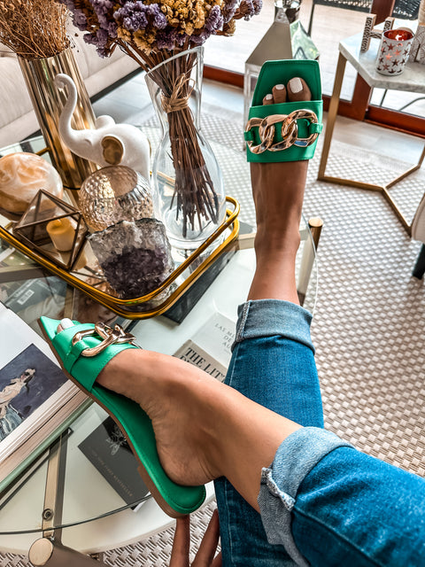 Palm Big Chain Green Sandals