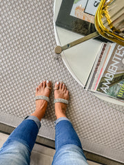 Toe Loop Shiny Nude Sandals