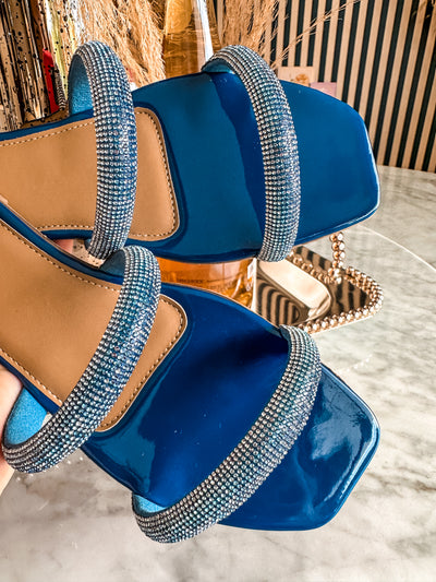 Triple Shiny Colors Blue Sandals