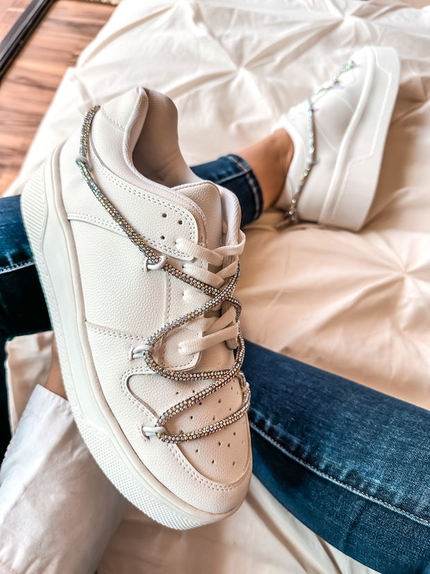Toronto White Shiny Sneakers