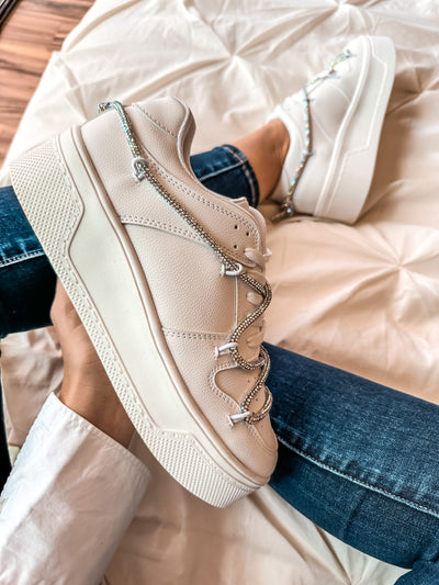 Toronto White Shiny Sneakers