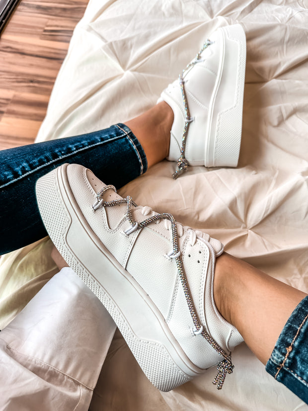 Toronto White Shiny Sneakers