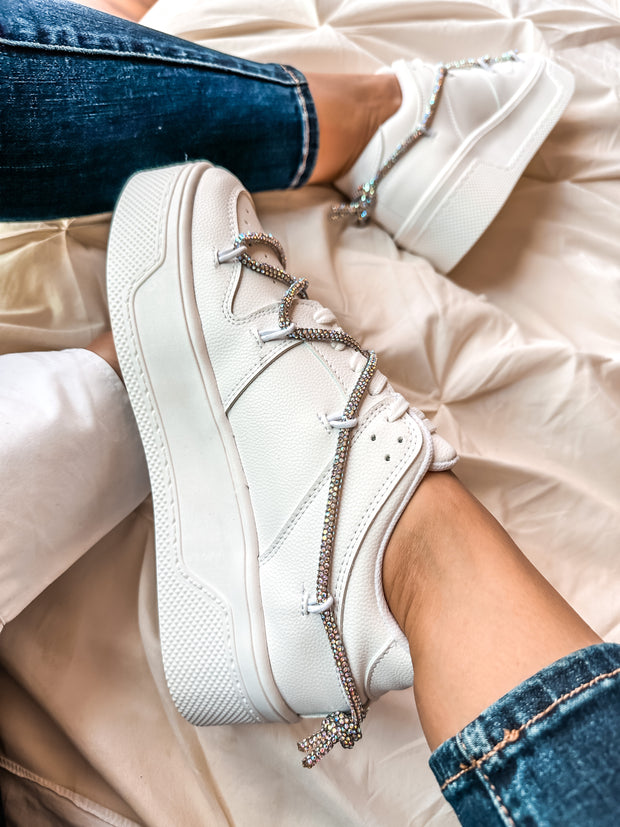 Toronto White Shiny Sneakers