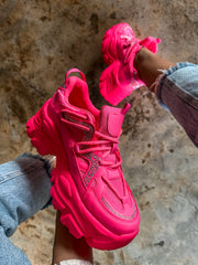 Chunky Shiny Pink Sneakers