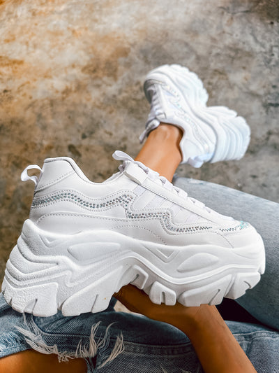 Chunky Shiny White Sneakers