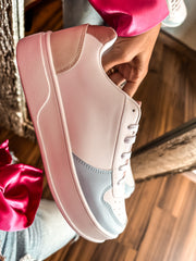 Boston Tip Light Blue And Nude Sneakers