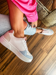 Boston Tip Light Blue And Nude Sneakers