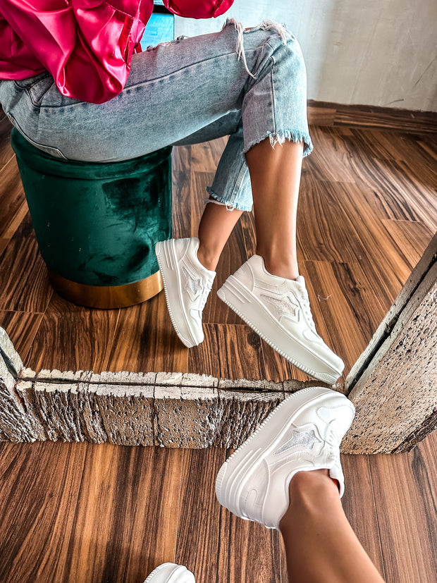 Tokio Star Glitter All White Sneakers