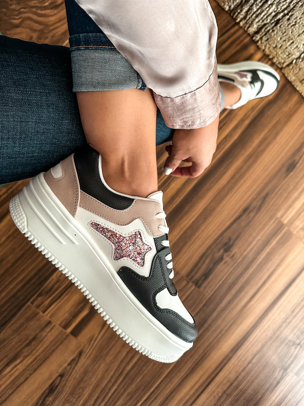 Tokio Star White Pink & White Sneakers