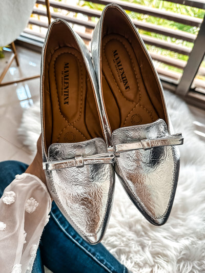 Gia Fine Knot Silver Flats