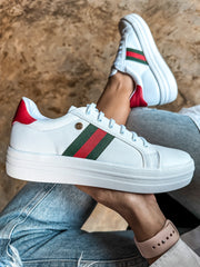 Italia White & Red Sneakers