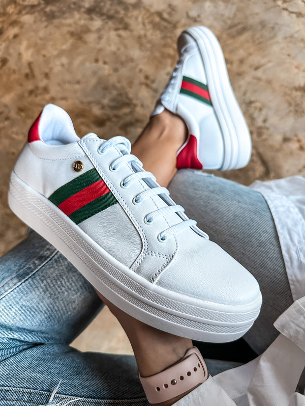 Italia White & Red Sneakers