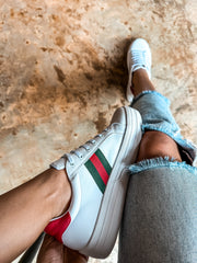 Italia White & Red Sneakers