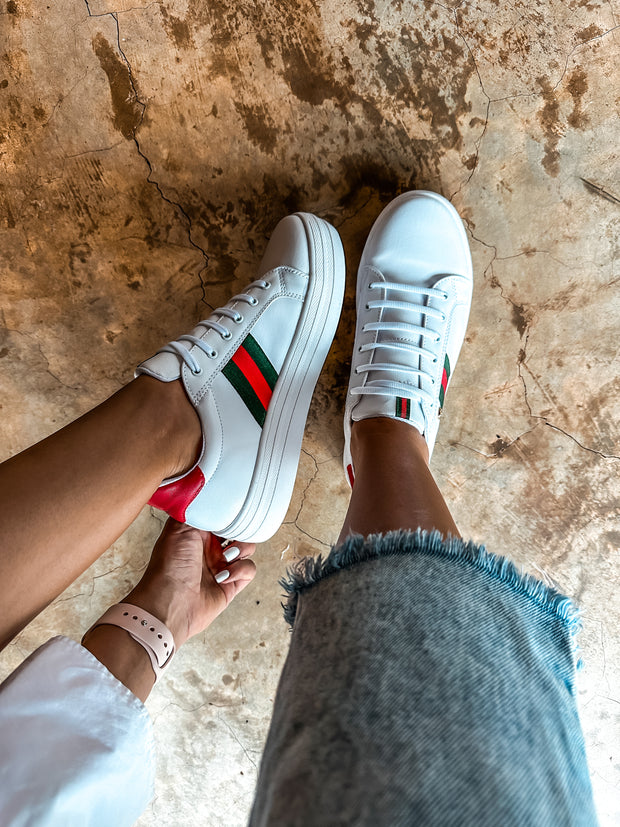 Italia White & Red Sneakers