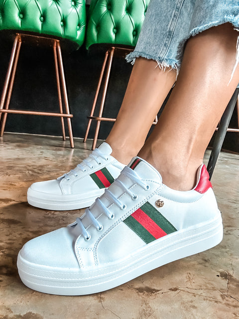 Italia White & Red Sneakers