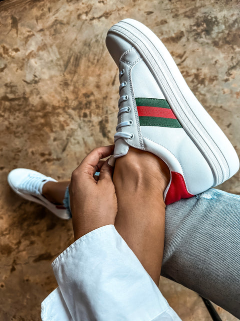 Italia White & Red Sneakers