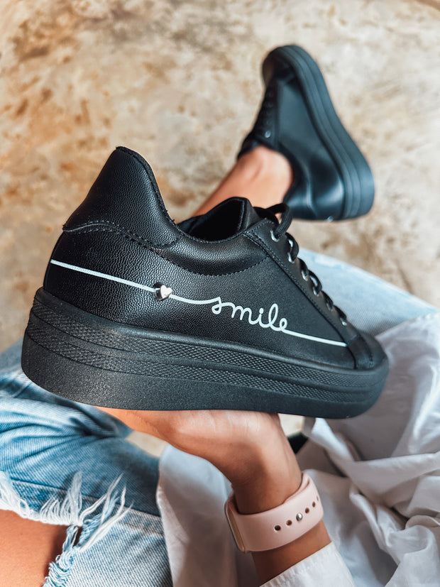 Italia Smile Black Sneakers