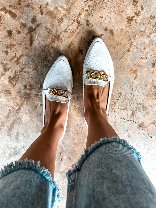 Flats Bali Chain All White Coco