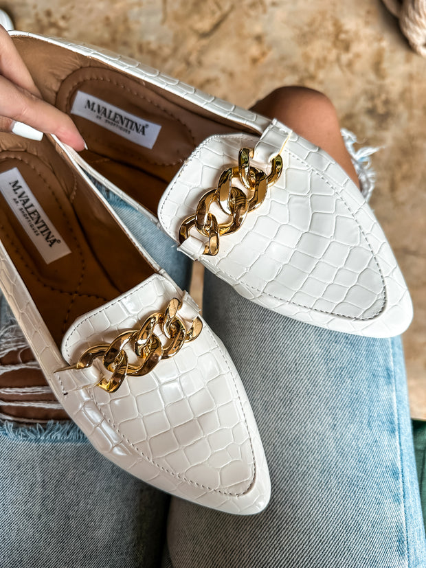 Flats Bali Chain All White Coco