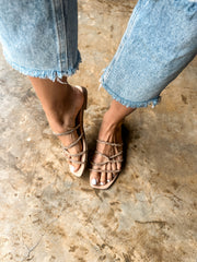 Noodle Shiny Nude Sandals
