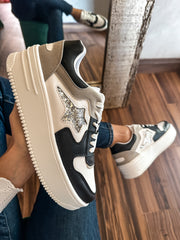 Tokio Star White Grey & White Sneakers