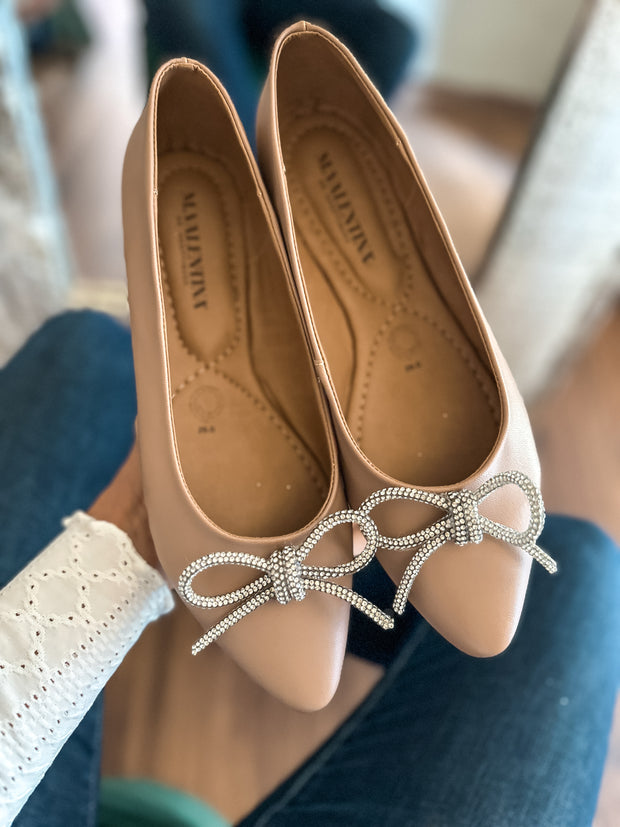 Paris Shiny Knot Nude Flats