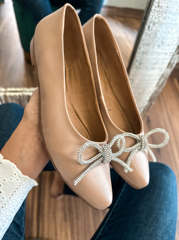 Paris Shiny Knot Nude Flats