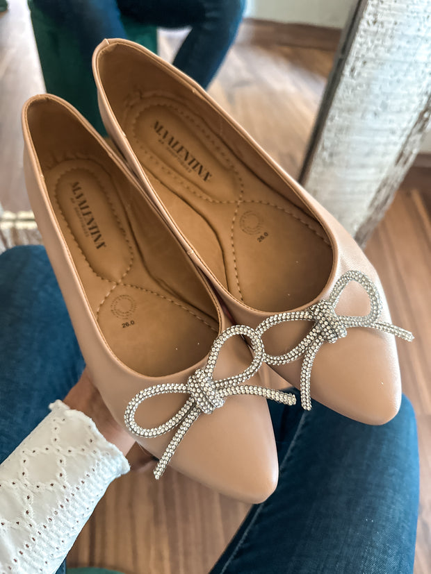 Paris Shiny Knot Nude Flats