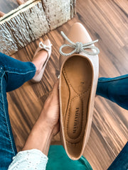 Paris Shiny Knot Nude Flats