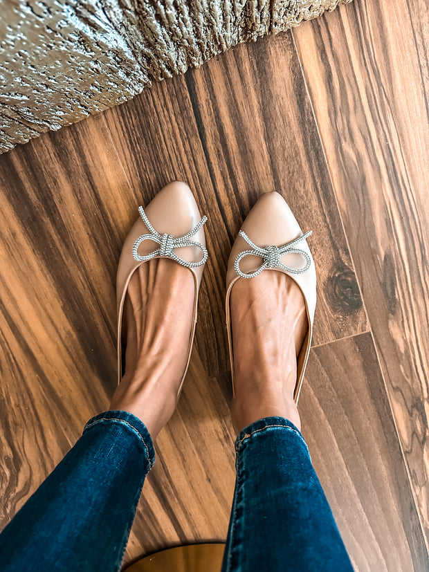 Paris Shiny Knot Nude Flats