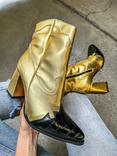 Nuevo Mexico Gold & Black Boots