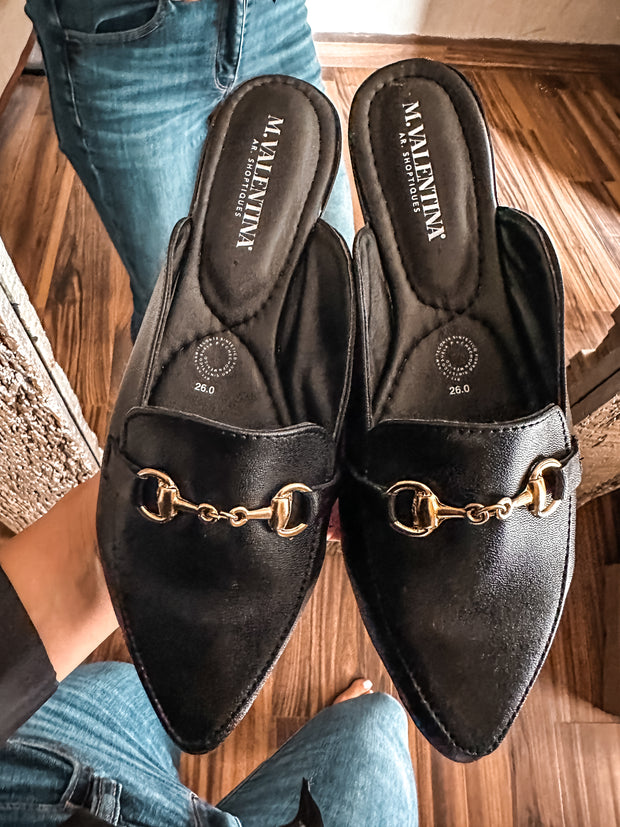 Bali Mules Black & Gold