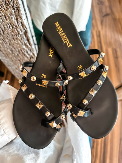 Hawaii Studs Black Sandals