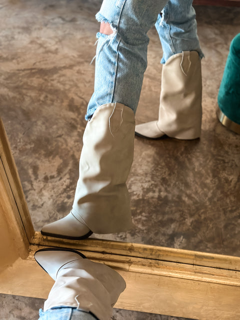 Cowgirl Long Hood Linen Boots