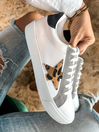 Waldorf White Cheetah Star Sneakers