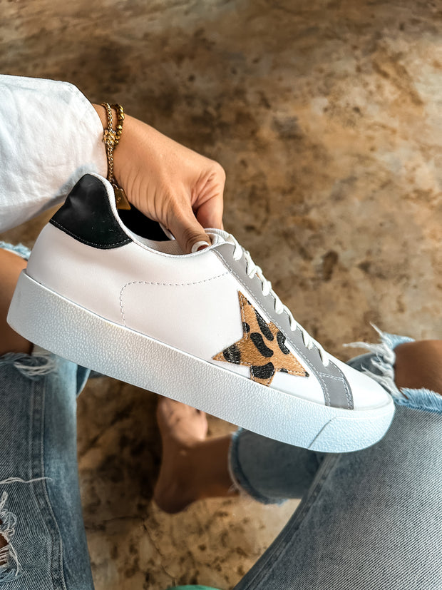 Waldorf White Cheetah Star Sneakers