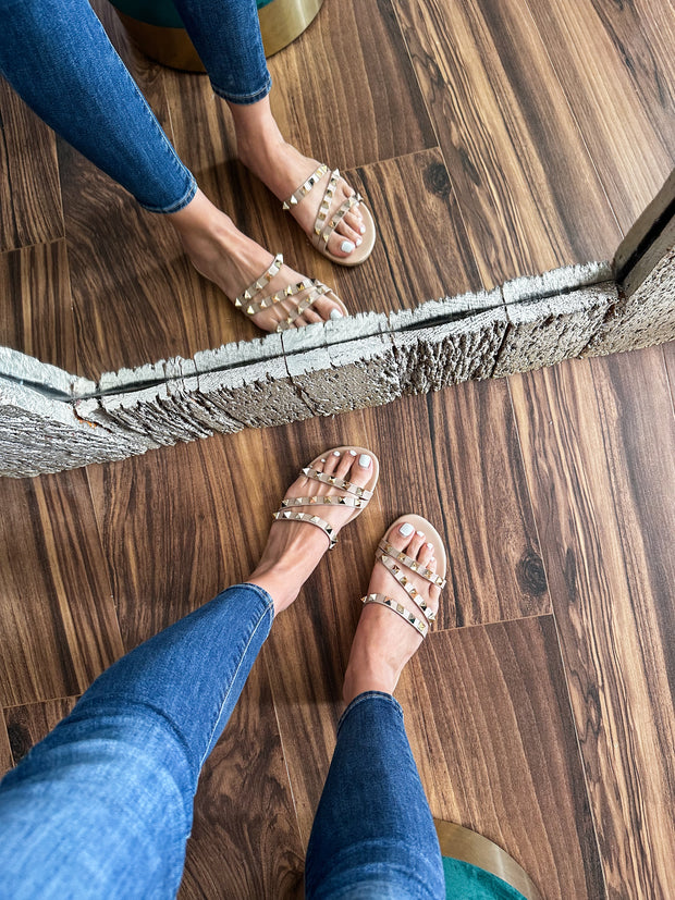 Dakar Studs Nude Sandals