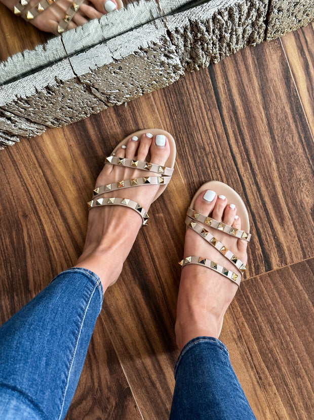 Dakar Studs Nude Sandals