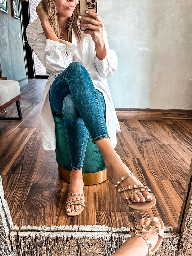 Dakar Studs Nude Sandals