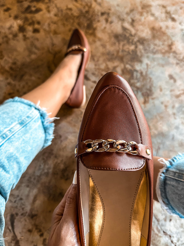 St Center Chain Brown Flats