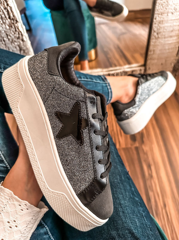 Reno Star Shiny Black Sneakers