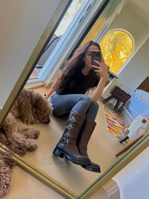 BICKER HIGH BROWN BOOTS PVR