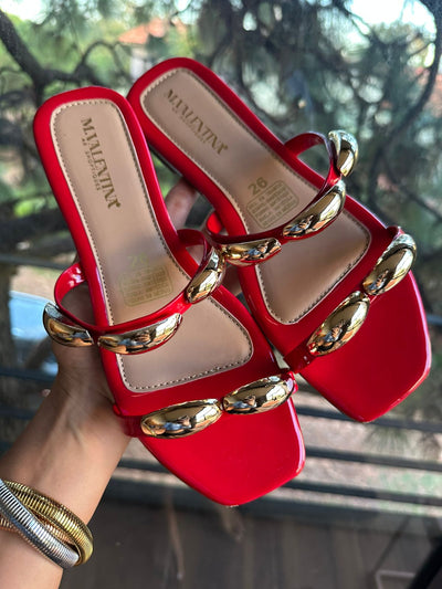 Clio Oval Red Sandals