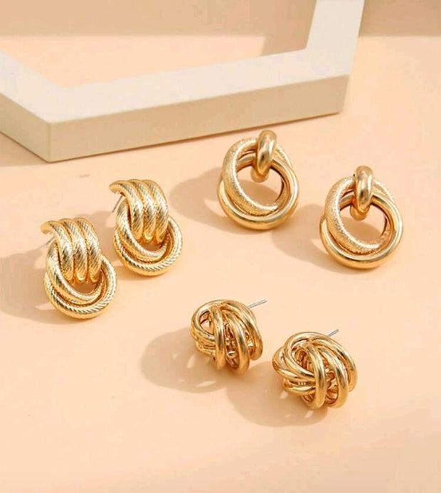 Aretes Dorados Diseño Regalo