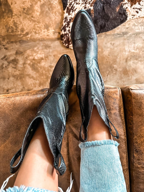Texas Turtle Black Boots