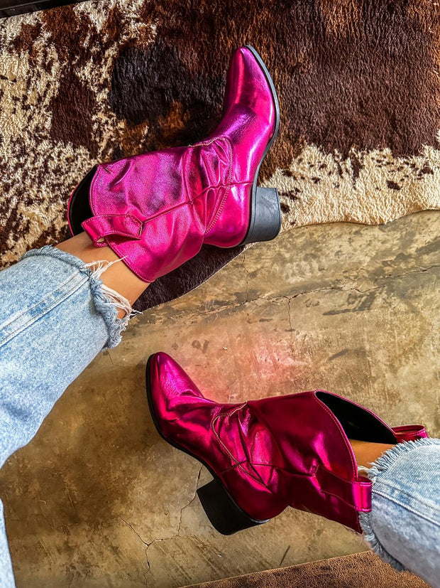 Texas Pink Metallic Boots