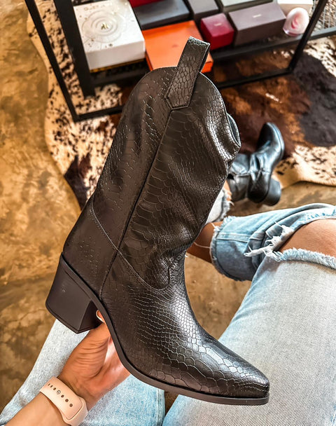 Texas Turtle Black Boots